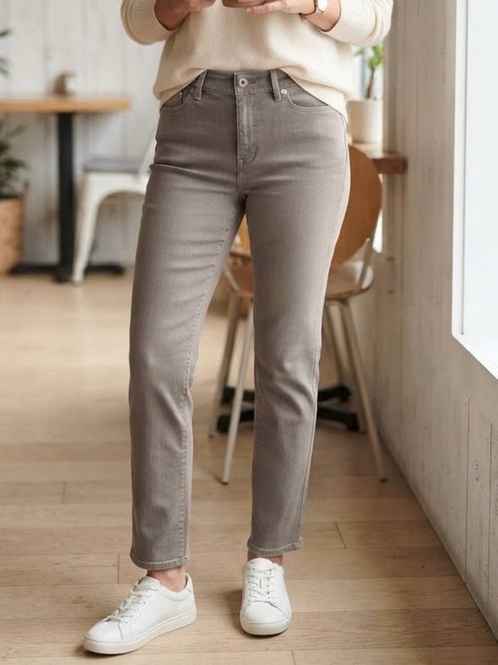 J. Jill | Gray High-Rise Straight Leg Jeans | Sz 10
